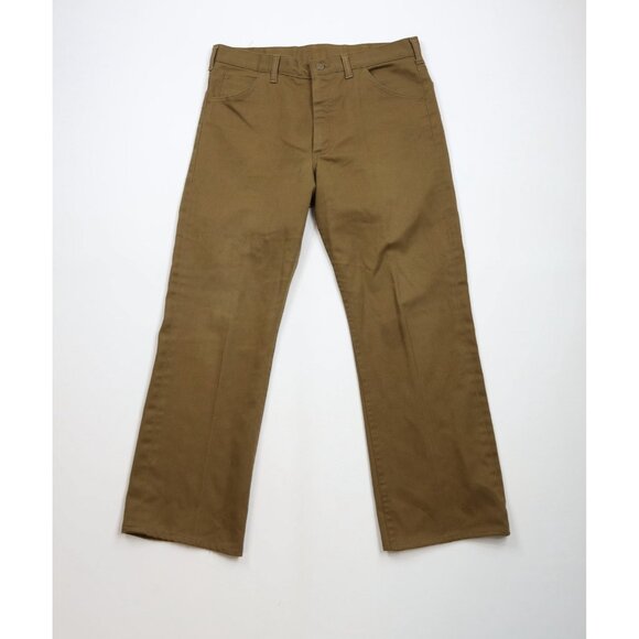 Vintage 70s Lee Mens Size 34x29 Faded Flared Wide Leg Denim Jeans Brown USA